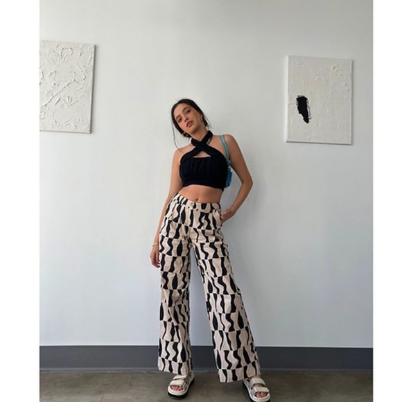 𝅺bailey Rose Ladies' Abstract Y2K High-Rise Trousers - Picture 5 of 6